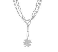 NTALJC Leaf Clover Necklfor Female Girls, Clover - 4 -Leaf Clover Necklace, Alhambra Necklace, Clover Necklfor Birthday Valentine