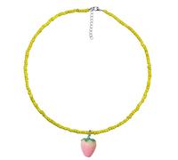 NTALJC léger en perles de riz avec pendentif fruit - Longueur réglable - Accessoires pour un usage quotidien