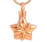 NTALJC Lotus Flower Cremation Urn Jewelry Necklace Hold Human&Pet Ashes Memorial Pendant For Women