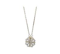 NTALJC Lucky Heart Necklace for Women, Four Leaf Clover Pendant Necklace, Heart Pendant Necklace, Clover Heart Necklace, 4 Year Old Birthday Gift