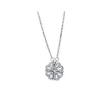 NTALJC Lucky Heart Necklace for Women, Four Leaf Clover Pendant Necklace, Heart Pendant Necklace, Clover Heart Necklace, 4 Year Old Birthday Gift