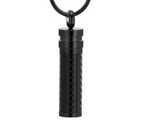 NTALJC Memorial Cremation Jewelry for Ashes Cylinder Large Space Urn Necklaces Ashes Holder Keepsake Pendant Jewelry-Black