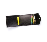 NTALJC Men' Business Style Wallet Unique Small Size Buckle Wallet Black with Pocket for Cards and Clip and Card Holder Lanyard Solution
