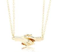 NTALJC Men, Chains Jewelry Men Pendant Palm Pendant Couple Handshake Clavicle Chain Wedding Party