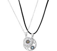 NTALJC Men, Chains Jewelry Men Pendant Sun and Moon Couple Projection Magnetic Pendant Clavicle Chain