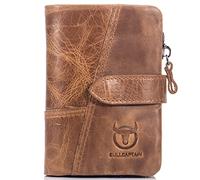 NTALJC Men's Bifold Wallets, RFID Blocking Front Pocket Durable Wallet Minimalist Genuine Leather Slim Wallet with ID Window and Detachable Coin Pocket Secure Purse Stylish Travel Gift
