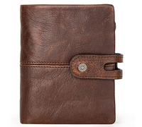 NTALJC Mens Genuine Leather Wallet RFID Blocking Zipper Bifold Wallet Minimalist Slim Wallet - Thin & Stylish Anti-Theft Security Wallet with 13 Card Slots for Work, Travel, Outdoors