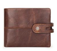 NTALJC Mens Genuine Leather Zipper Wallet Soft Genuine Leather Wallet RFID Blocking Slim Minimalist Front Pocket Bifold Wallet Thin & Stylish with 14 Card Slots and Coin Purse