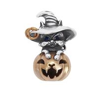NTALJC Men's S Sterling Silver Cat Pumpkin Head Pendant, Men's and Women's Personalised Sterling Pendant Necklace for girls