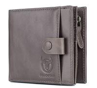 NTALJC Men's Soft Genuine Leather Wallet RFID Blocking Bifold Zipper Pocket Wallet Cowhide Secure Money Clip Card Case Stylish Vintage Slim Minimalist Purse 11 Credit Card Slots Exquisite Present