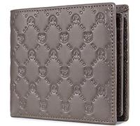 NTALJC Men's Wallet Embossed Trifold Genuine Leather Large Capacity Wallet RFID Blocking Security Anti-Theft Wallet Mall Compact Soft Cowhide Vintage Pocket Travel Wallet with 13 Credit Card Slots