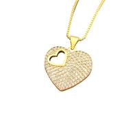 NTALJC Minimalist Heart Shape Pendant for Women Inlaid Crystal Necklace Beautiful Jewelry for Birthday
