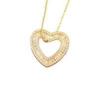NTALJC Minimalist Heart Shape Pendant for Women Inlaid Crystal Necklace Beautiful Jewelry for Birthday