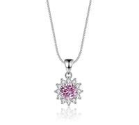 NTALJC Moissanite Necklace For Women D Color VVS1 Excellent Cut Round Diamond Sunflower Pendant Necklace Silver Jewelry