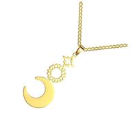 NTALJC Moon Pendant Necklace Women Delicate Lock Chain Jewelry Present Special Occasions Like Valentine Day Christmas and Mother Material Suitable for Everyday Wear