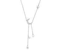 NTALJC Moon Star Charm Chain NecklWedding Jewelry Crystal Elegant Handmade (Gem Color : Moon)