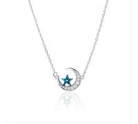 NTALJC Moon Sterling Silver Zircon Pendants For Women Wedding Party Jewelry Valentine's Day Gifts