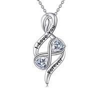 NTALJC Moonstone Necklace Infinity/Key/Celtic Necklace Moonstone Pendant Valentines Jewellery Gift for Women Girls