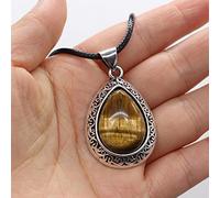 NTALJC Natural Stone Necklace Water Drop Crystal Opal Necklace Fashion Pendants Necklace Reiki Healing Gift