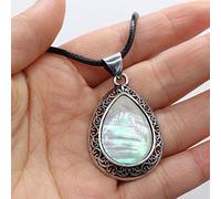 NTALJC Natural Stone Necklace Water Drop Crystal Opal Necklace Fashion Pendants Necklace Reiki Healing Gift