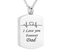NTALJC Necklace, Cat Remembrance Steel I Love You Forever... Memorial Locket for Men with Funnel Kit & Bag