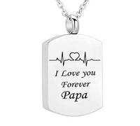 NTALJC Necklace, Cat Remembrance Steel I Love You Forever... Memorial Locket for Men with Funnel Kit & Bag