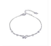 NTALJC Necklace Fashion Accessories Accessories Set Diamond Zircon Creative Personality Sweet Cute Bow Shaped Bracelet WomanNecklace for Women Men