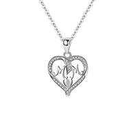 NTALJC Necklaces, Silver Silver Double Zirconia Mom for Mom Wife Rolo Chain