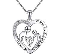 NTALJC Necklaces, Vintage for Silver Silver with Engraving and Zirconia Gift for Birthday Anniversary