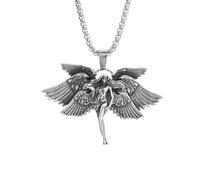 NTALJC Necklfor Girls, Wing Retro Classic Little Girl Praying NecklMale and Women Charm Jewelry Necklace