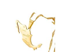 NTALJC necklfor women and men, Mexico Map with cities necklace
