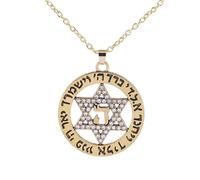 NTALJC Necklfor women and men, necklhexagram round hollow, jewish star necklwomen, necklfor men
