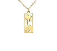 NTALJC Necklfor Women, Beach Wave NecklCoconut Necklace, for Women, Tropical Necklace, Tree