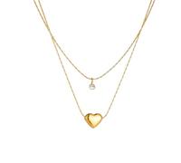 NTALJC New 2025 316L Stainless Steel Fashion Fine Japanese Zircon Love Heart Charm Chain Choker s Pendants Women Decoration Jewelry Commemorative Trendy Best For Gift