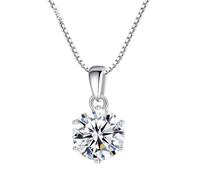 NTALJC New Certified Moissanite Diamond Fashion Wedding Pendant Women Sterling SilverSilver Long Chain Luxury Decoration Jewelry Commemorative With You Accessories Trendy Best For Gift
