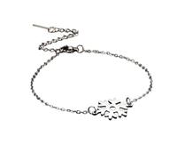 NTALJC New Unisex Stainles Stell Snowflake Pendant Bracelet Fashion Stainless Steel Simple Hollow Couple Jewelry Party Gift Trendy Accessories Creative For Women And Men