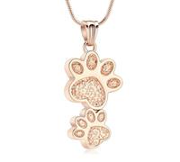 NTALJC Paw Print Cremation Jewelry for Ashes for Dog Cat Stainless Steel Memorial Urn Necklace for Women Men Funeral Keepsake Pendant-Rose