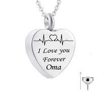 NTALJC Pendant, Chains Steel I Love You Forever... Memorial Locket for Men with Funnel Kit & Bag