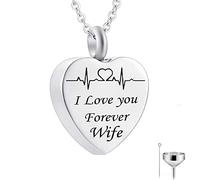 NTALJC Pendant, Chains Steel I Love You Forever... Memorial Locket for Men with Funnel Kit & Bag