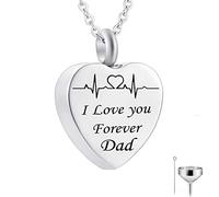 NTALJC Pendant, Chains Steel I Love You Forever... Memorial Locket for Men with Funnel Kit & Bag
