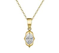 NTALJC Pendant Necklace for Girls Oval Pendant Necklace with Cubic Zirconia