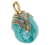 NTALJC Pendente D' En Zircon Vert Émail Charme Breloques En Fme Pendentifs D'oeufs Breloques Pour Petits Bijoux Pendentif nements De Bracelet Cuivre Green