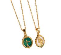 NTALJC Pendentif Princesse À Double Face Côté Chaîne Pull Luxueuse Pour Femmes Filles Bijoux Faits À Main