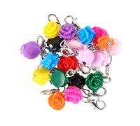 NTALJC Pendentifs Plastique Rose à Resst Accessoires de DIY Multicoles Lot pour Créations de Colliers et Boucles eilles