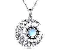 NTALJC Phoenix/Moon and Sun Necklace for Women Moonstone Celtic Jewelry Birthday Gifts for Mom Daughter