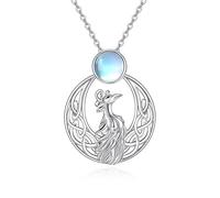 NTALJC Phoenix/Moon and Sun Necklace for Women Moonstone Celtic Jewelry Birthday Gifts for Mom Daughter