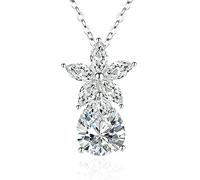 NTALJC Plated Necklace for Women Necklaces Flower with Teardrop Shape Cubic Zirconia Pendant Necklaces