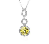 NTALJC Plated Necklace for Women Necklaces with Round Cubic Zirconia Pendant Necklaces