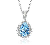 NTALJC Plated Necklace Pendant Necklace Teardrop Cubic Zirconia Pendant Necklaces