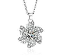 NTALJC Plated Necklace Set Necklaces Flower with Round Cubic Zirconia Pendant Necklaces